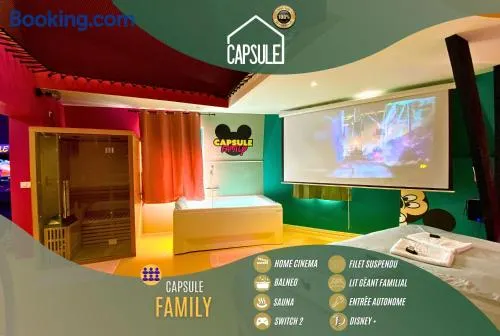 Capsule Family - Sauna - Jacuzzi - Projecteur - Billard - Nintendo Switch 2 - Filet suspendu - Image 1