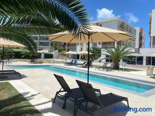 Modern Ocean and airport view condo in Maho, pool, gym, walk to Maho Beach,Mullet Bay, dinning, night life - Image 1