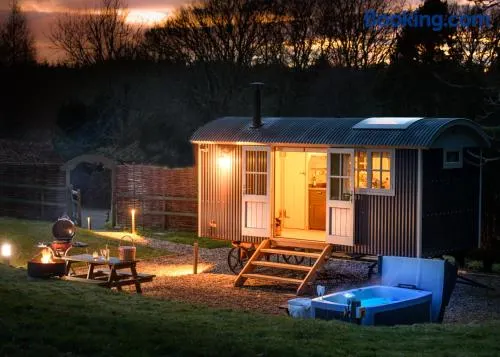 Nutkins Luxury Shepherd Hut with hot tub close to Lyme Regis - Image 1