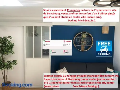 T2 - Tram direct Strasbourg Centre Ville en 11 min - PARKING GRATUIT - Image 1