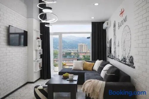 Black & White Studio Near Beach with Balcony Batumi - Image 1