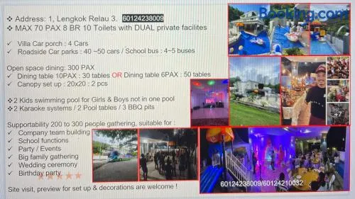 30PAX 7BR Villa with Kids Swimming pool, TV, Pool Table n BBQ near SPICE Arena Penang 9800 SQFT - Image 1