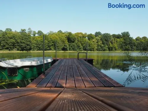 Lake Cottage with Fireplace Jetty Boat and Sauna in West Masuria - Image 1