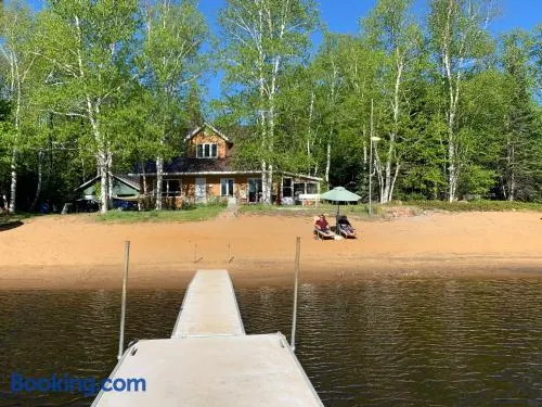 Chalet L'Oasis lakefront with private sand beach and in-ground hottub - Image 1