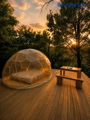 Dôme Glamping Sous les Étoiles, Rivière, Animaux, Douche Ambiance Bali, Cévennes - Image 1