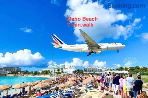 Maho Escape- with Pool and Gym, Lagoon view, walk to dinning, Maho Beach and Mullet Bay - Image 1