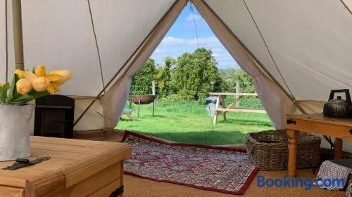 Home Farm Radnage 2 Glamping Bell Tent, with Log Burner and Fire Pit - Image 1
