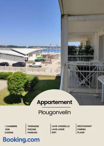 Superbe appartement en face de la plage avec piscine sauna et petite vue mer - Image 1