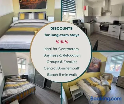 Newly refurbished 3BR - Bournemouth High Street - Beach 8 min walk - Image 1