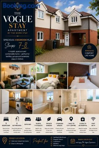 The Vogue Stay, 3 Bedrooms, 2 bathrooms, Ideal for JR & Oxford Hospitals, FREE CarPark, Conveniently located for Ring Road access, 2 miles from Oxford City Centre easy car & bus route - Image 1