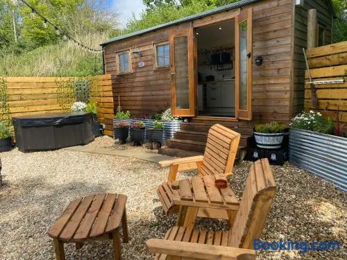 Cosy Shepherds Hut, heating, Hot Tub, WiFi and magnificent view - Image 1