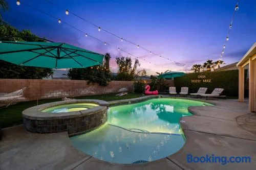 Casa Desert Muse with Heated Pool Spa Firepit Mini Golf and Games - Image 1