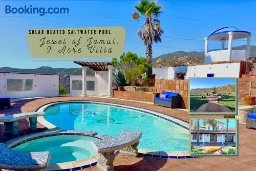 Private Home on 10 Acres - Heated Salt Pool & Jacuzzi, Mountain & City Views, Horseshoes, Basketball, BBQ, Golf Putting, Foosball, Croquet, Bose Stereo, White Cotton Bedding - Hilltop Hacienda, Pool Heat Optional - Image 1