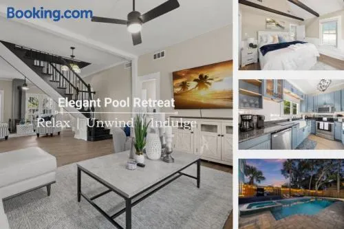 Elegant Pool Retreat with Firepit - Image 1