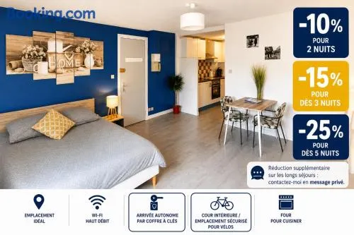 Studio Hyper-centre Moissac 30 m2 Calme Cour int vélos logement entier - Image 1