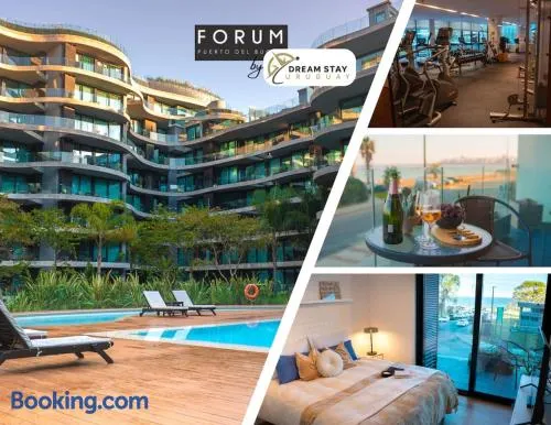 Forum Puerto del Buceo - Apartamento de 1 Dormitorio con vista al mar - Piscinas climatizadas interiores y exteriores - Sauna - Gimnasio completo y moderno - concierge 24 horas - Acepta mascotas - Image 1
