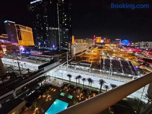 Strip & Sphere view - Separate Living room - 2 Full Bath - Full Kitchen - Balcony - 900 sqft - MGM Signature - Image 1