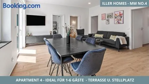 Illler Homes Memmingen Moderne Fewos für bis zu 7 Pers mit Küche & Parkplätzen, teilweise mit Terrasse - Image 1