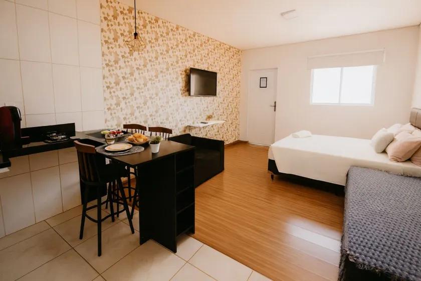 OLÍMPIA APARTS POUSADA apartamentos com cozinha e banheiro privativo PISCINA AQUECIDA - Room