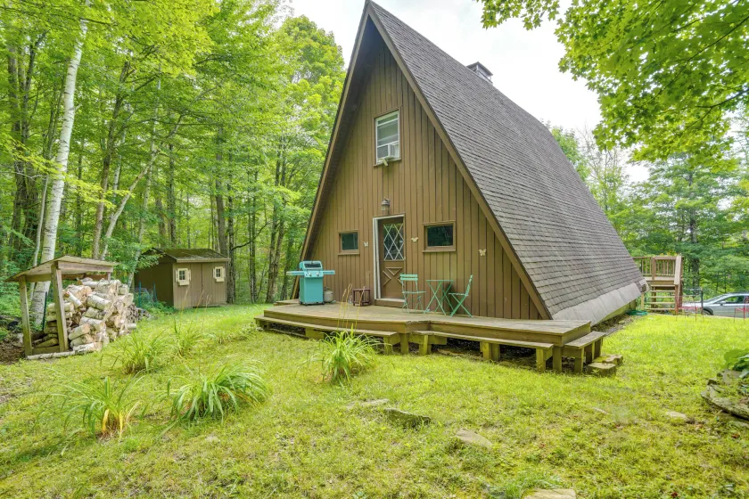 A-frame Cabin w/ Furnished Deck in Becket! - Image 1