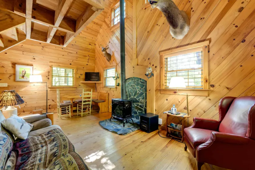 Hot Tub + Furnished Porch: Balsam Grove Cabin - Interiør