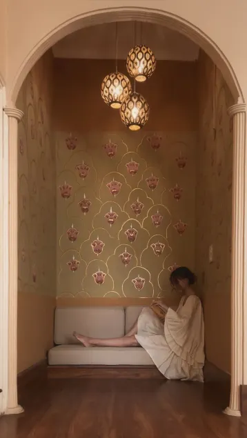 Lamrin Boutique Cottages, Rishikesh - Coin salon dans le hall