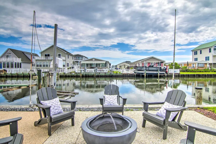 Fire Pit + Views: Canal-Front Fenwick Island Home - Image 1