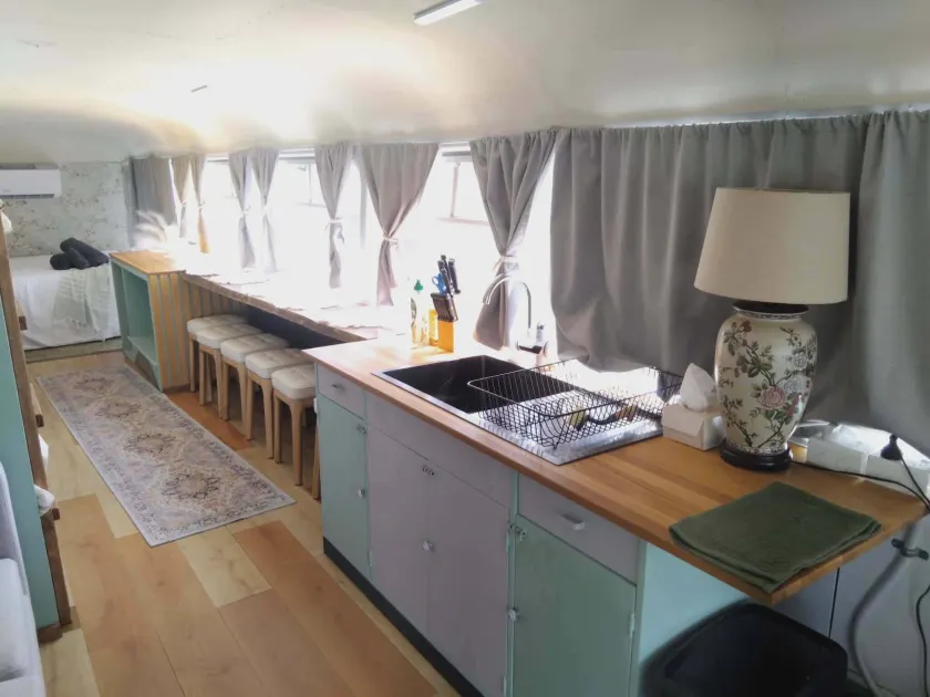 Vintage Bedford Bus Farm Glamping Under the Stars - Image 1