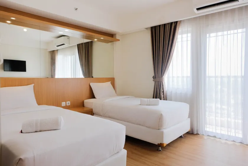 Twin Bed Studio Room at Annora Living Apartment - Image 1