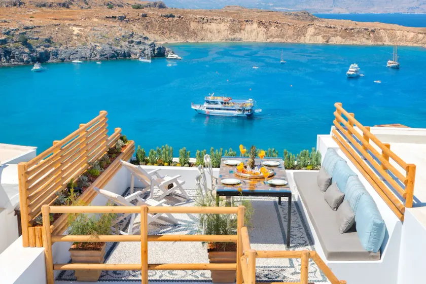 Luxury New villa just above Lindos main beach with sea view and outdoor jacuzzi - Image 1