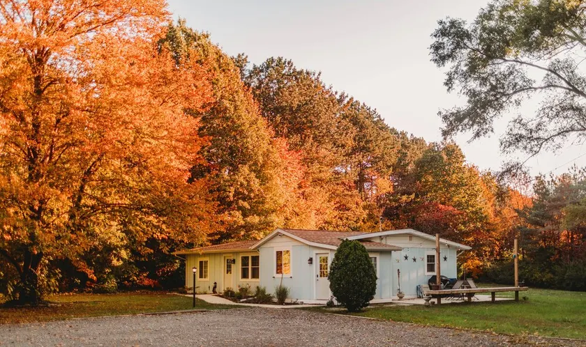 Little Blue Cottage: a wooded getaway near beaches and towns - Image 1