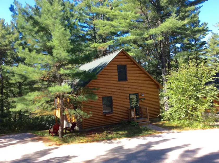 Quiet secluded log cabin; the cabin is part of a 37 acre waterfront complex. - Image 1