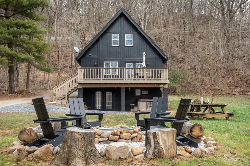 Modern Riverfront A-Frame Cabin w/ Hot Tub, Fire Pit, Kayaks, Canoe, & Arcade - Image 1
