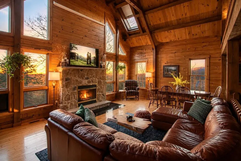 Poconos True Log Cabin with Views, Hot Tub & Game Room - Image 1