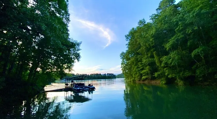 Tugaloo Tuck-In on Lake Hartwell, PRIVATE COVE, covered dock, huge yard firepit! - Image 1
