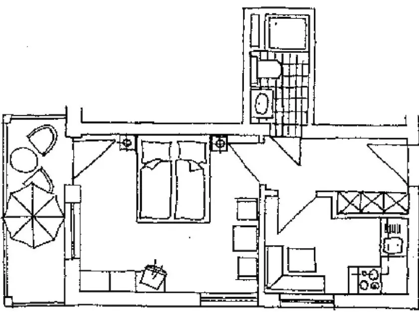 Appartement mit Kleinküche, gemütlicher Einrichtung und Balkon - Image 1
