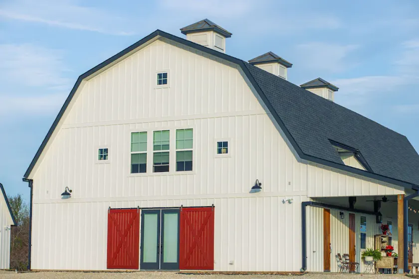 White Gambrel Style Barn - Image 1