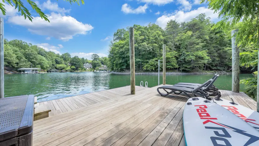 Foothills Retreat, New Lakefront Luxury w/ Covered Decks + Hot Tub, Fire Pit Terrace, Dock & More! - Image 1