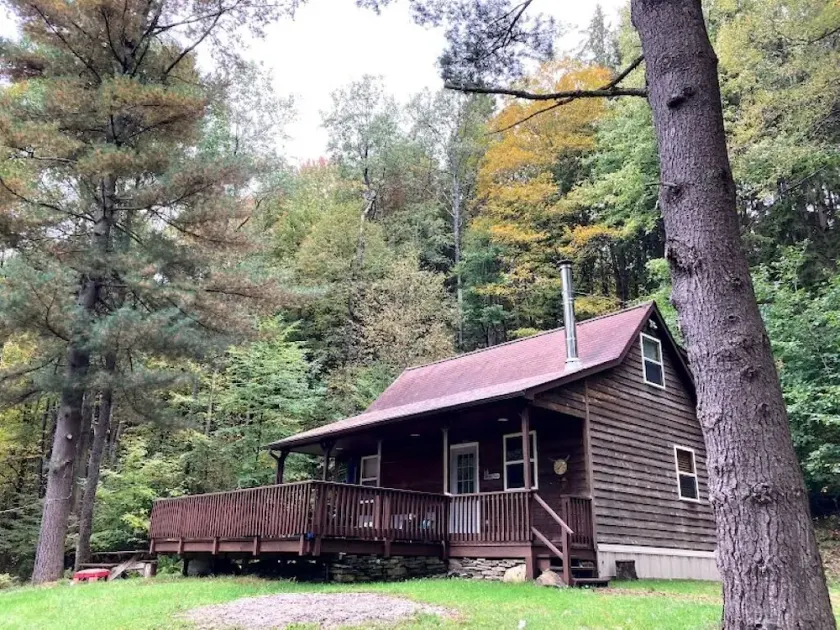 Cozy Cabin in the woods 2 br + 1 loft br, 1 bath. Large deck, beautiful views - Image 1