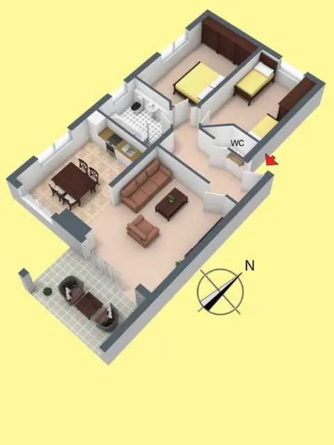 Appartement de trois pièces de type S6 avec vue sur la mer - d) Strandstraße 24 - Image 1