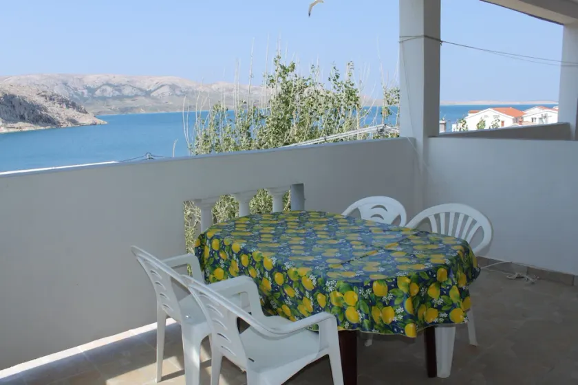 One bedroom apartment with terrace and sea view Metajna, Pag (A-6336-e) - Image 1
