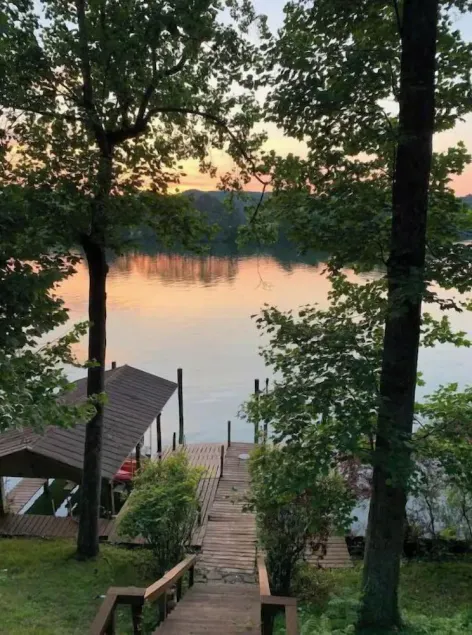 Lakefront Sunset Harbor on Watts Bar Boathouse and Dock - Image 1