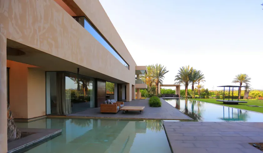 white stone luxury modern villa in marrakech - Image 1