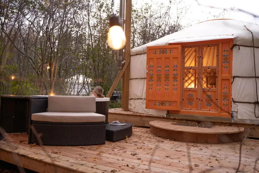 Stay in an Authentic Mongolian Yurt with Private Hot Tub - Image 1