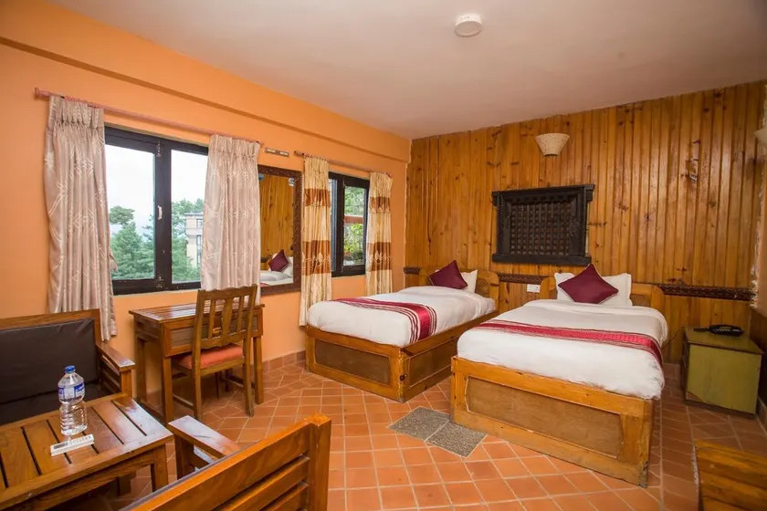 Chambre avec vue sur la montagne, plancher élevé, climatisation, douche chaude 24h / 24 - Image 1