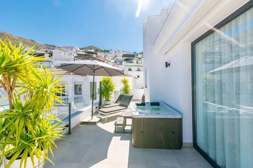 Luxury Apartment in Cómpeta with Private Jacuzzi, Barbecue, and Shared Pool - Image 1