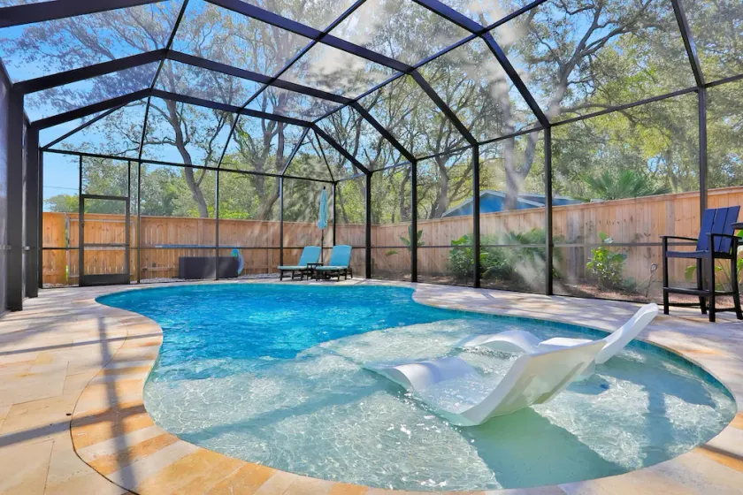 Renovated home with private pool, patio, outdoor fireplace, & grill - Image 1
