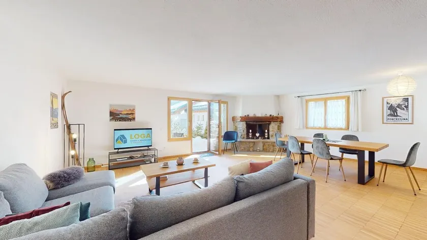 Ferienwohnung in Champfèr: 96 m², Terrasse, Kamin und Bergblick - Image 1