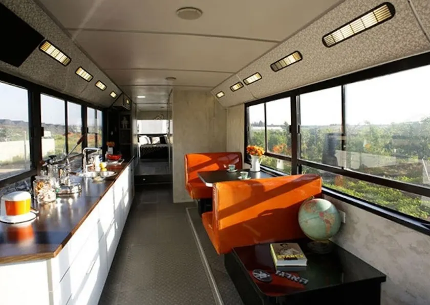 This public bus was converted into a cool and comfortable living space. Located. - Image 1