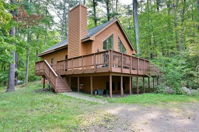 Deer Trail Log Home #13  on Lake Delta near Iron River, WI - Image 1